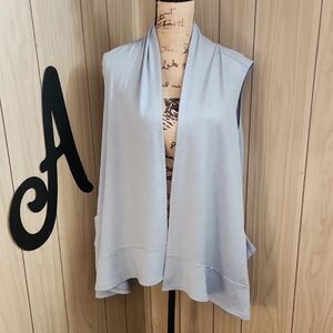 LOGO LOUNGE By Lori Goldstein Drape Front Vest with Pockets